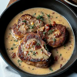 Country Fried Pork Chops with Bacon Gravy