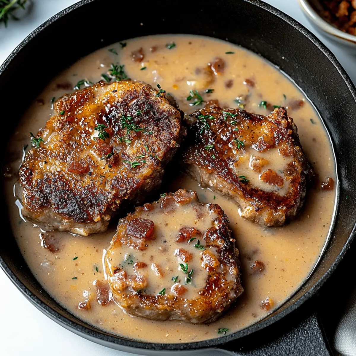 Country Fried Pork Chops with Bacon Gravy