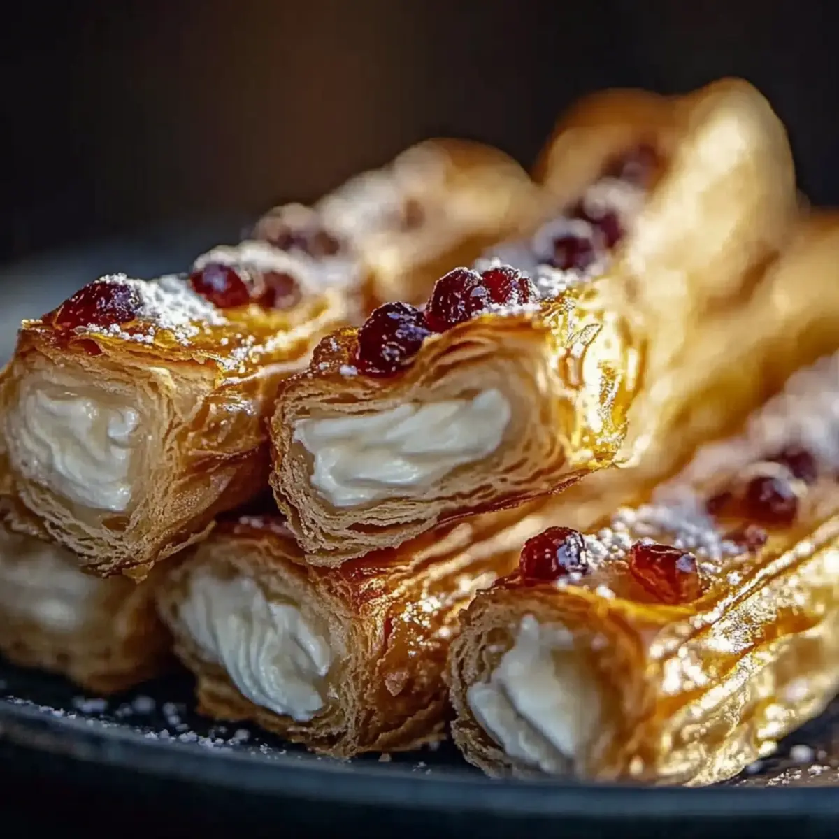 Cranberry Orange Cream Cheese Pastry Straws