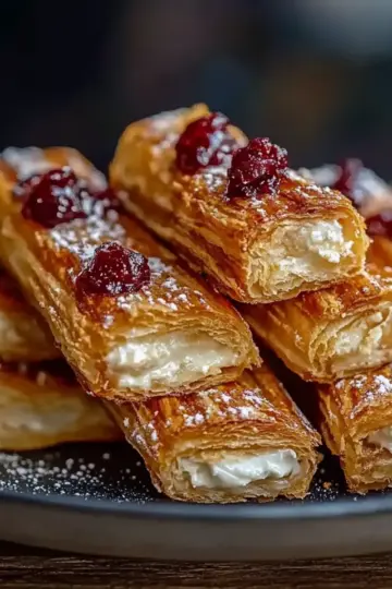 Cranberry Orange Cream Cheese Pastry Straws