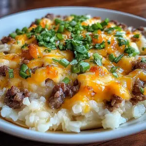 Creamy Garlic Butter Beef and Cheddar Rice
