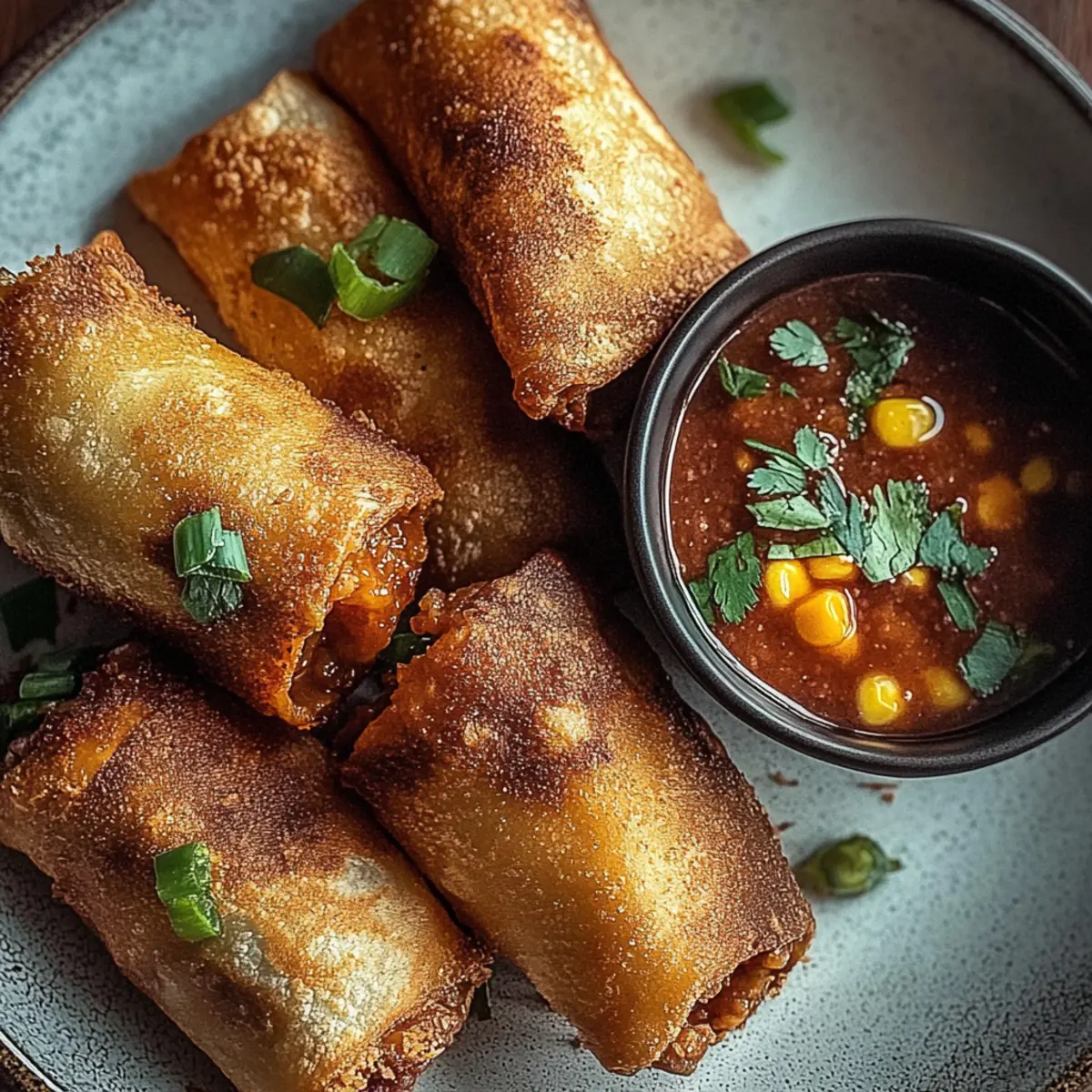 Crispy Baked Southwest Chicken Eggrolls with Spicy Dipping Sauce