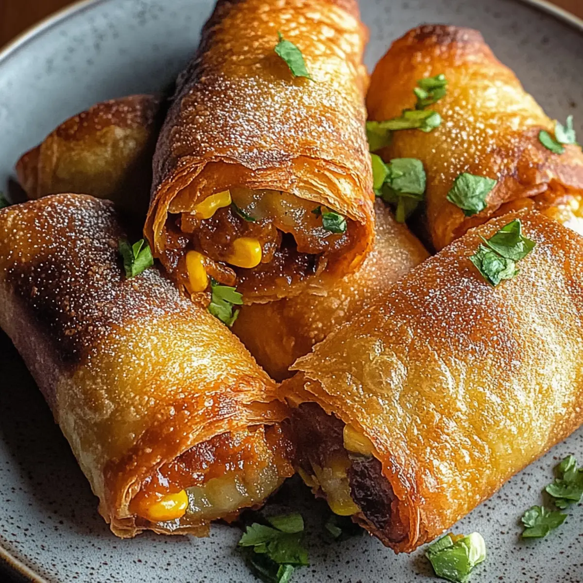 Crispy Baked Southwest Chicken Eggrolls with Spicy Dipping Sauce