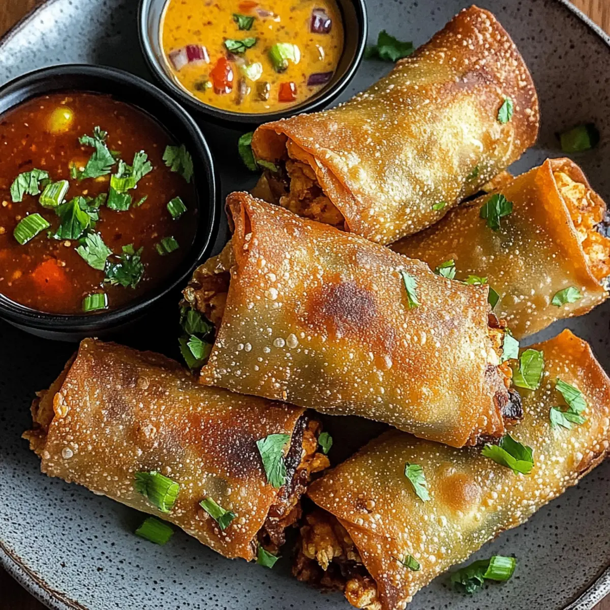 Crispy Baked Southwest Chicken Eggrolls with Spicy Dipping Sauce