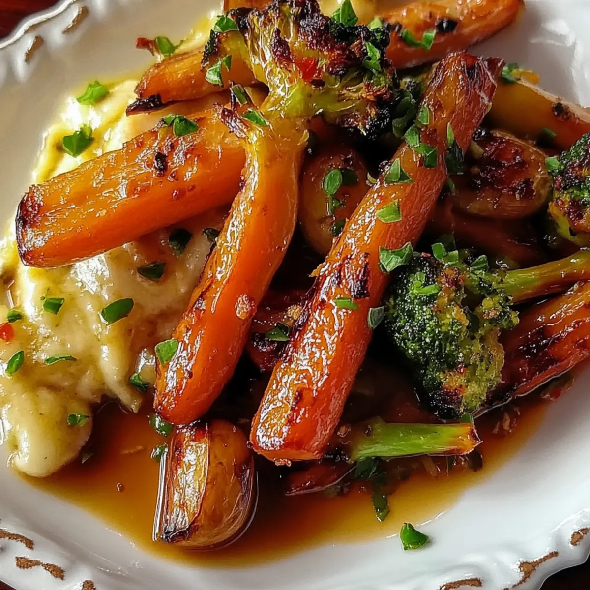 Deliciously Crispy Maple Glazed Carrots and Brussels Sprouts