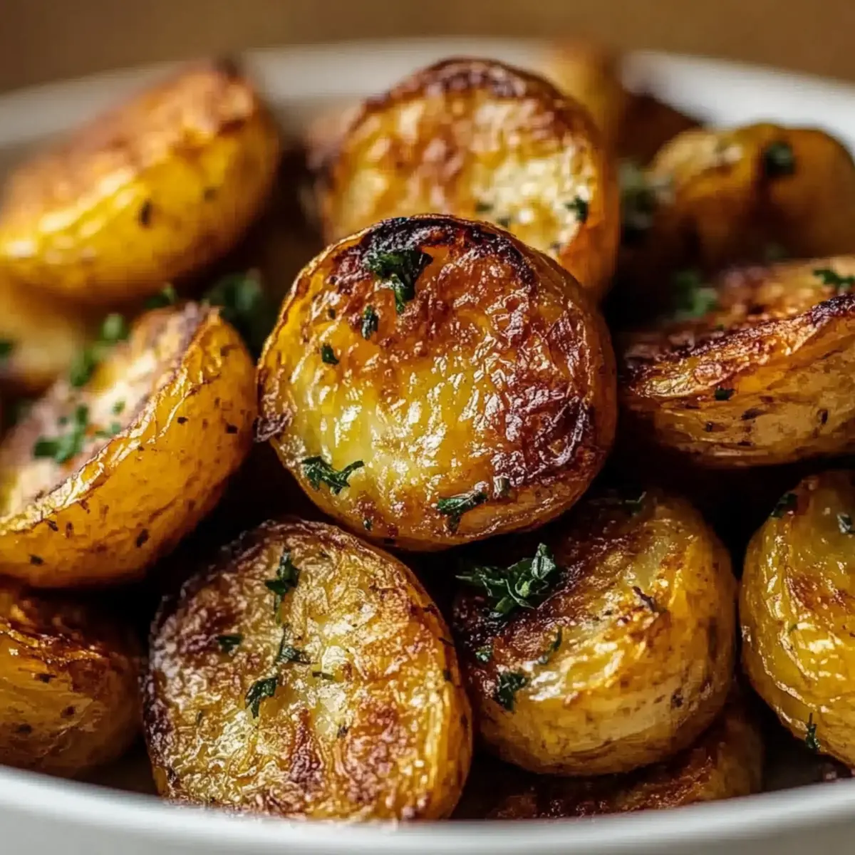 Crispy Roasted Mustard Potatoes