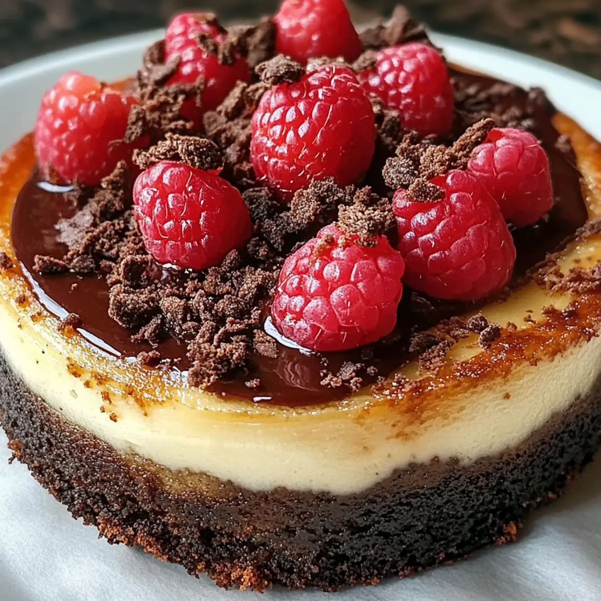 Decadent Dark Chocolate Raspberry Cheesecake