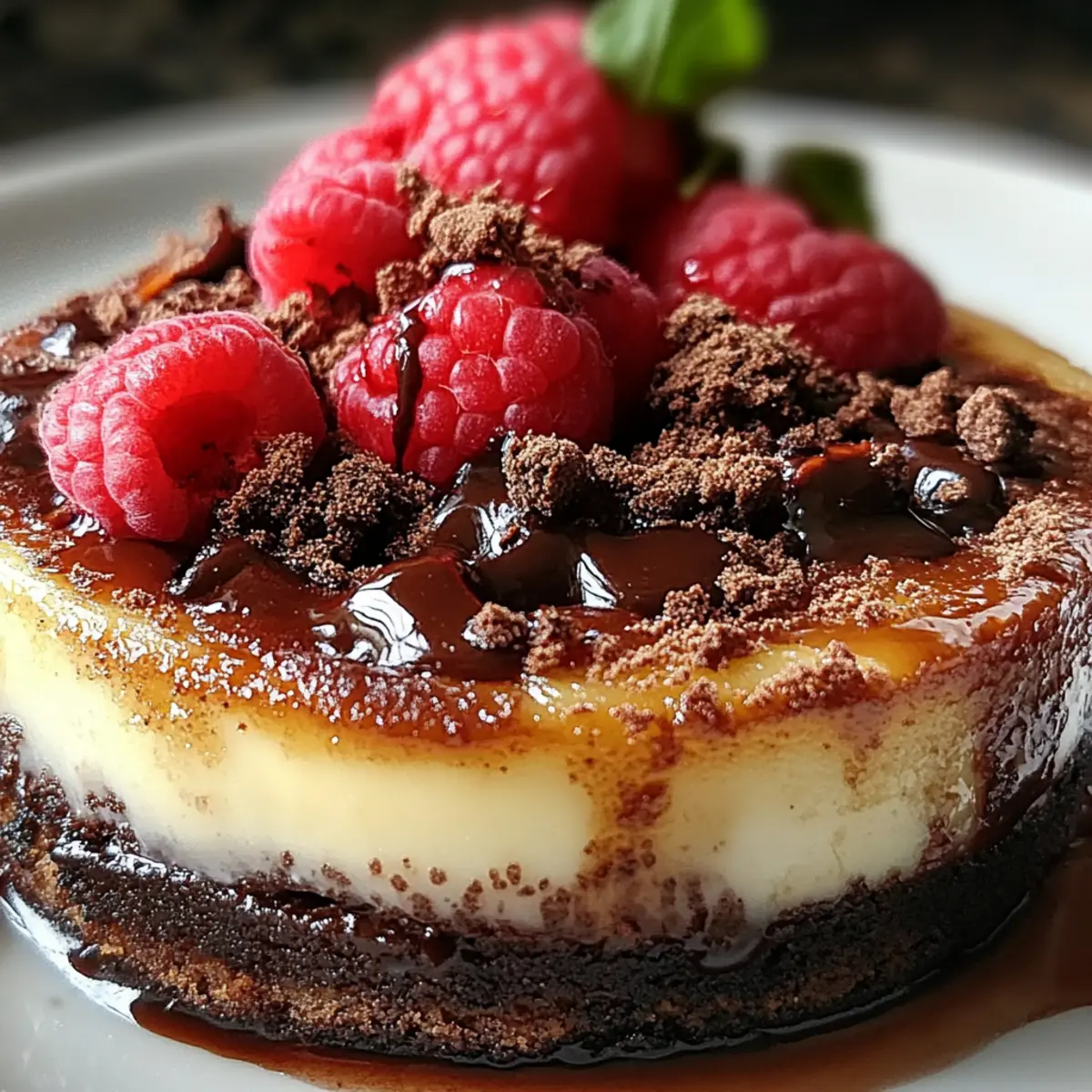 Decadent Dark Chocolate Raspberry Cheesecake