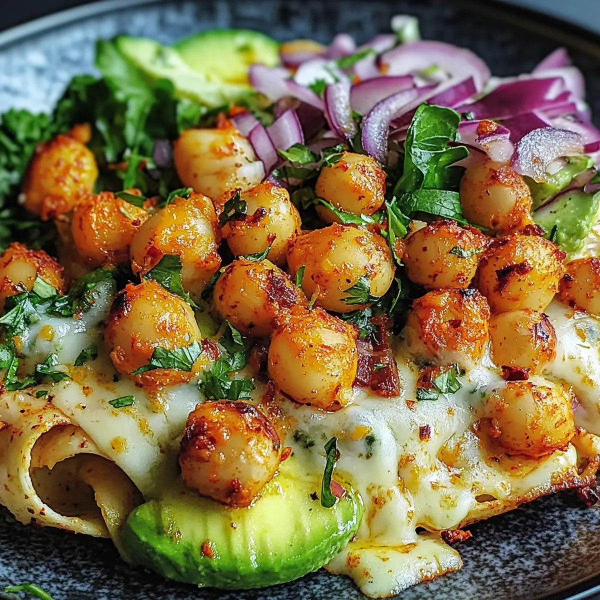 Divorce Salad with Spicy Chickpeas and Tangy Avocado Dressing