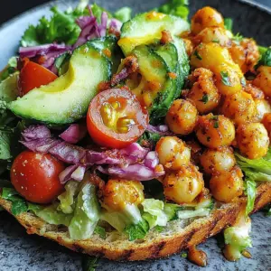 Divorce Salad with Spicy Chickpeas and Tangy Avocado Dressing