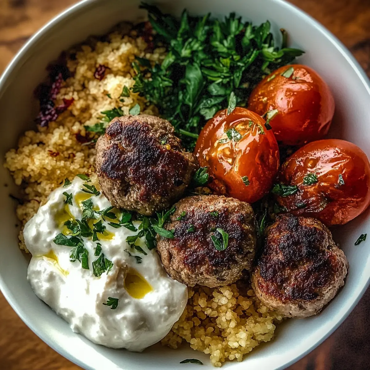 Greek Meatball Bowl