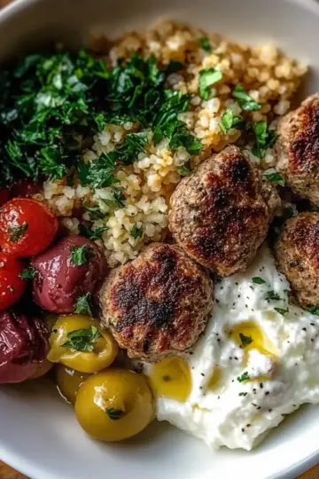 Greek Meatball Bowl