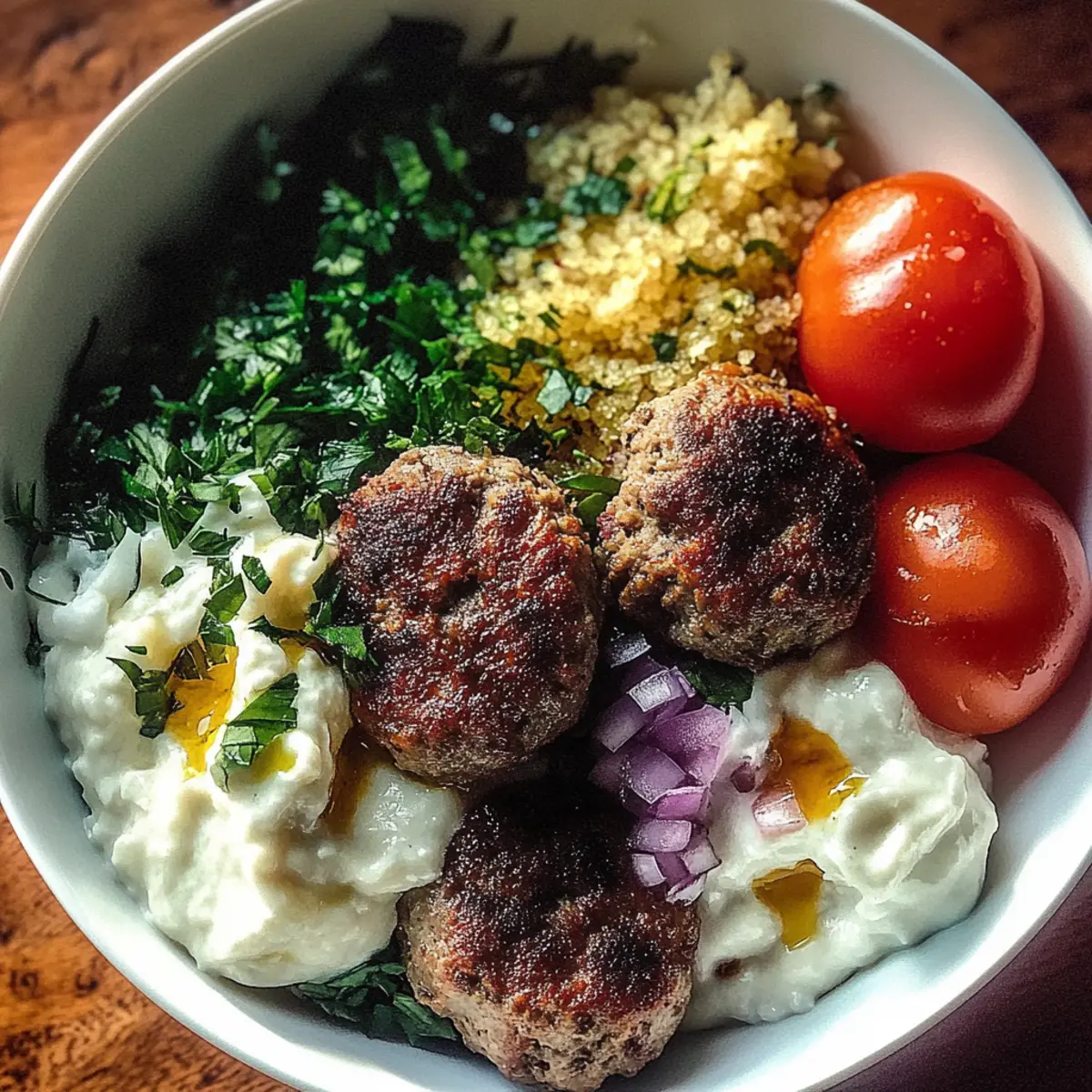 Greek Meatball Bowl