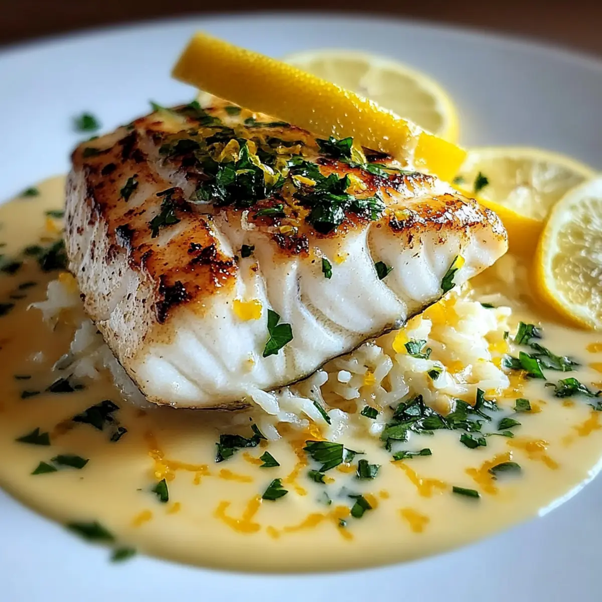 Halibut with Zesty Lemon Beurre Blanc