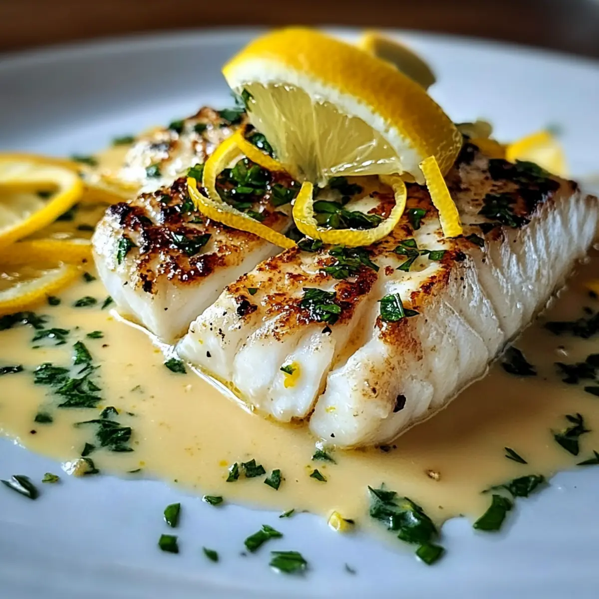 Halibut with Zesty Lemon Beurre Blanc