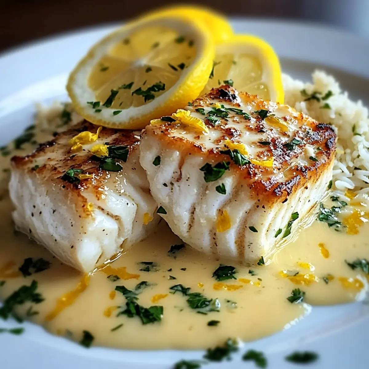 Halibut with Zesty Lemon Beurre Blanc