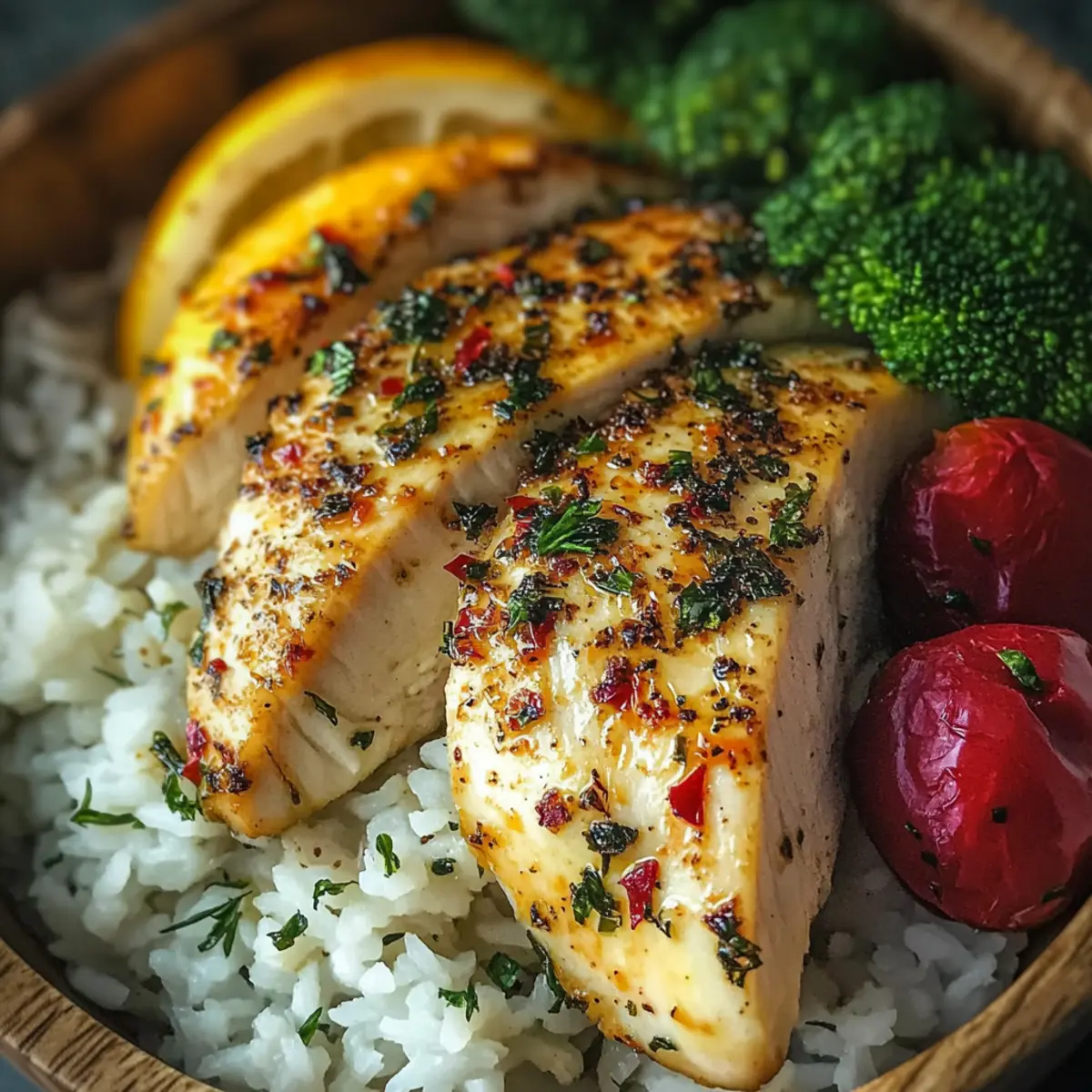 Healthy Lemon Garlic Chicken Meal Prep Bowls
