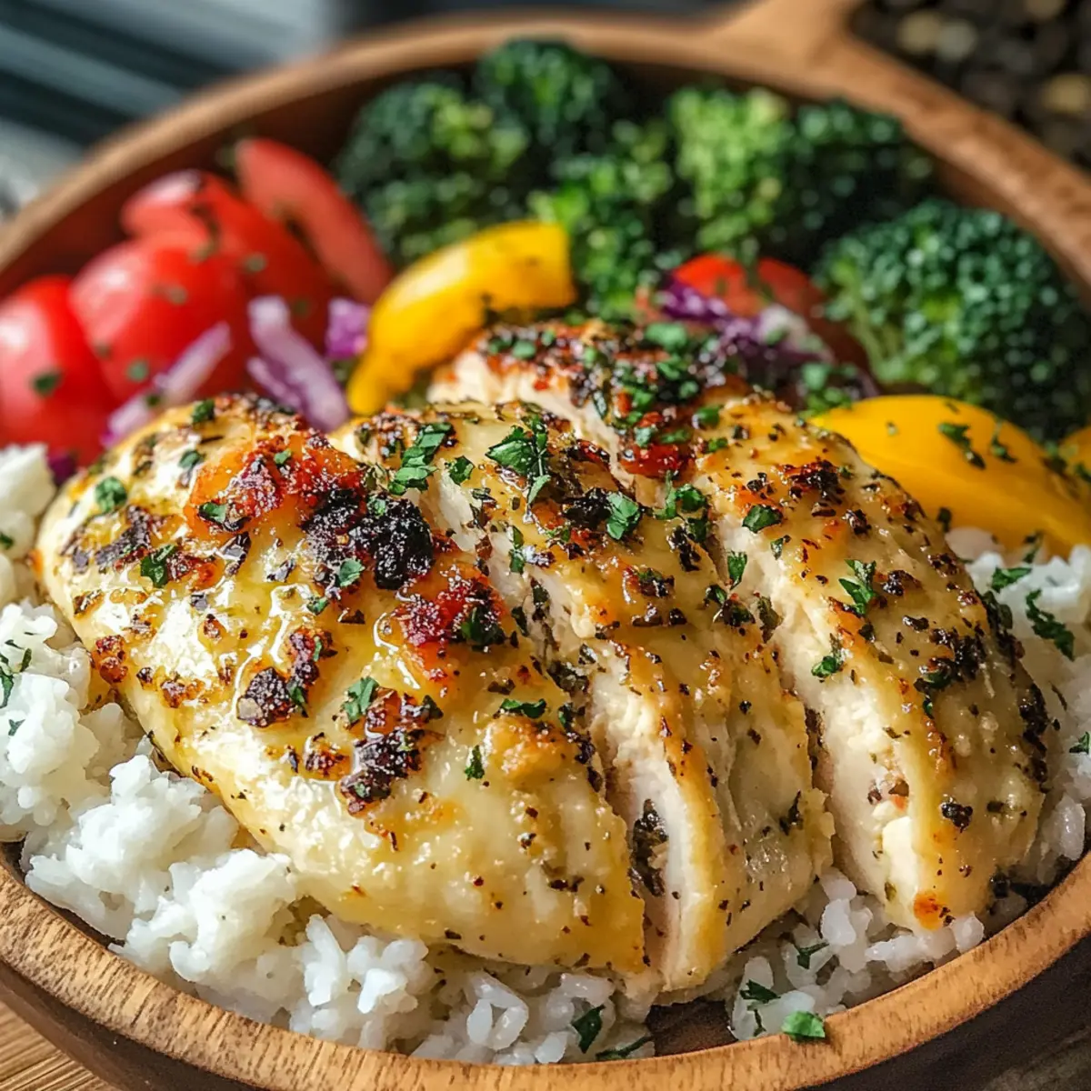 Healthy Lemon Garlic Chicken Meal Prep Bowls