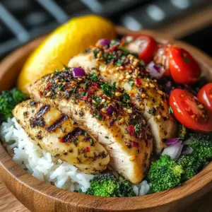 Healthy Lemon Garlic Chicken Meal Prep Bowls