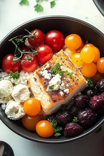 Healthy Mediterranean Salmon Bowl