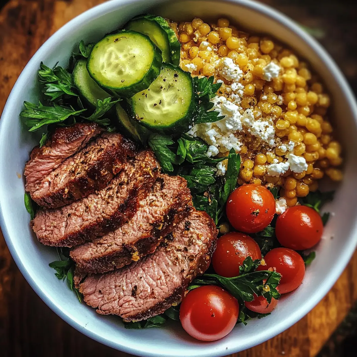 Healthy Mediterranean Steak Bowl