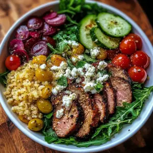 Healthy Mediterranean Steak Bowl