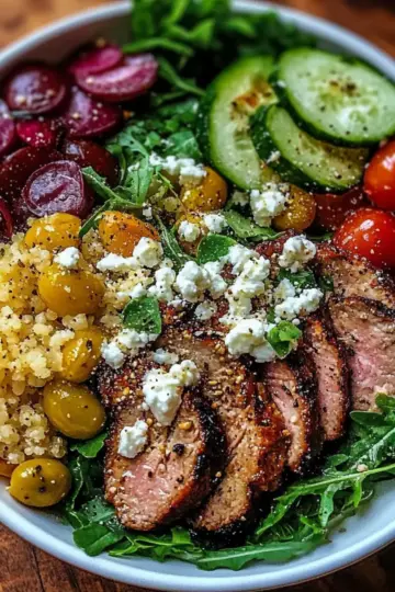Healthy Mediterranean Steak Bowl