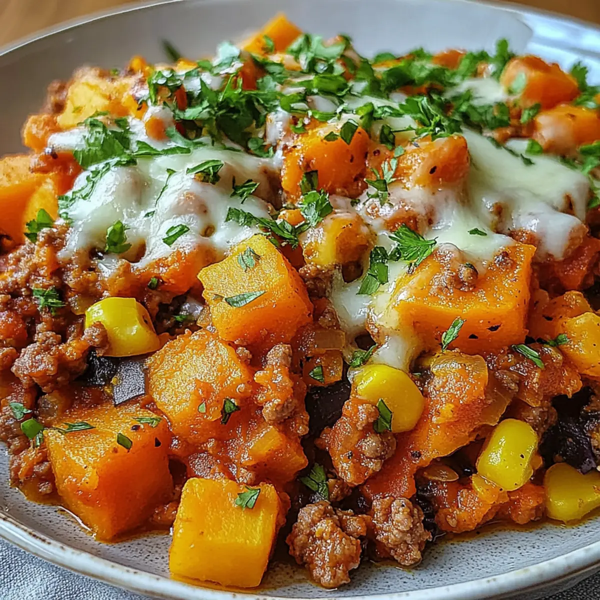 Healthy Sweet Potato and Ground Turkey Bake