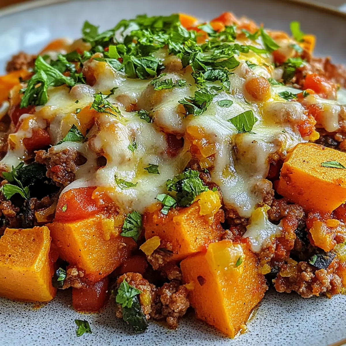 Healthy Sweet Potato and Ground Turkey Bake
