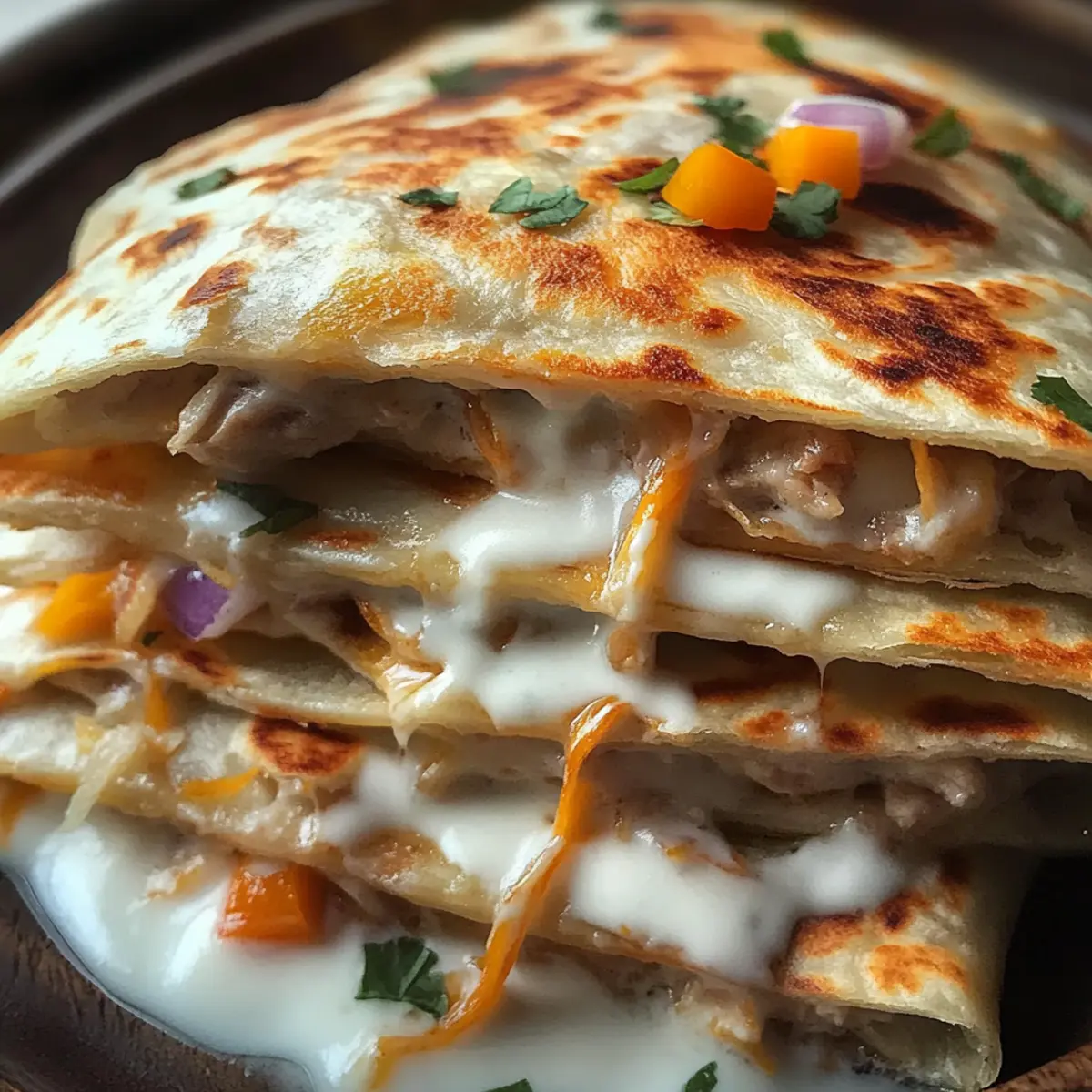 High-Protein Chicken Ranch Quesadilla
