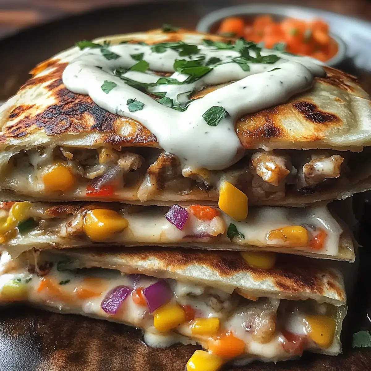 High-Protein Chicken Ranch Quesadilla
