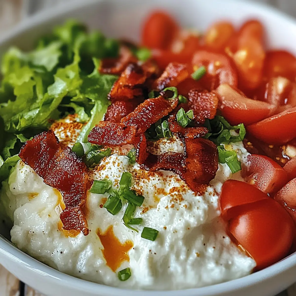 High Protein BLT Cottage Cheese Bowl