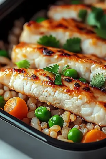 High Protein Crispy Garlic Chicken Fried Rice