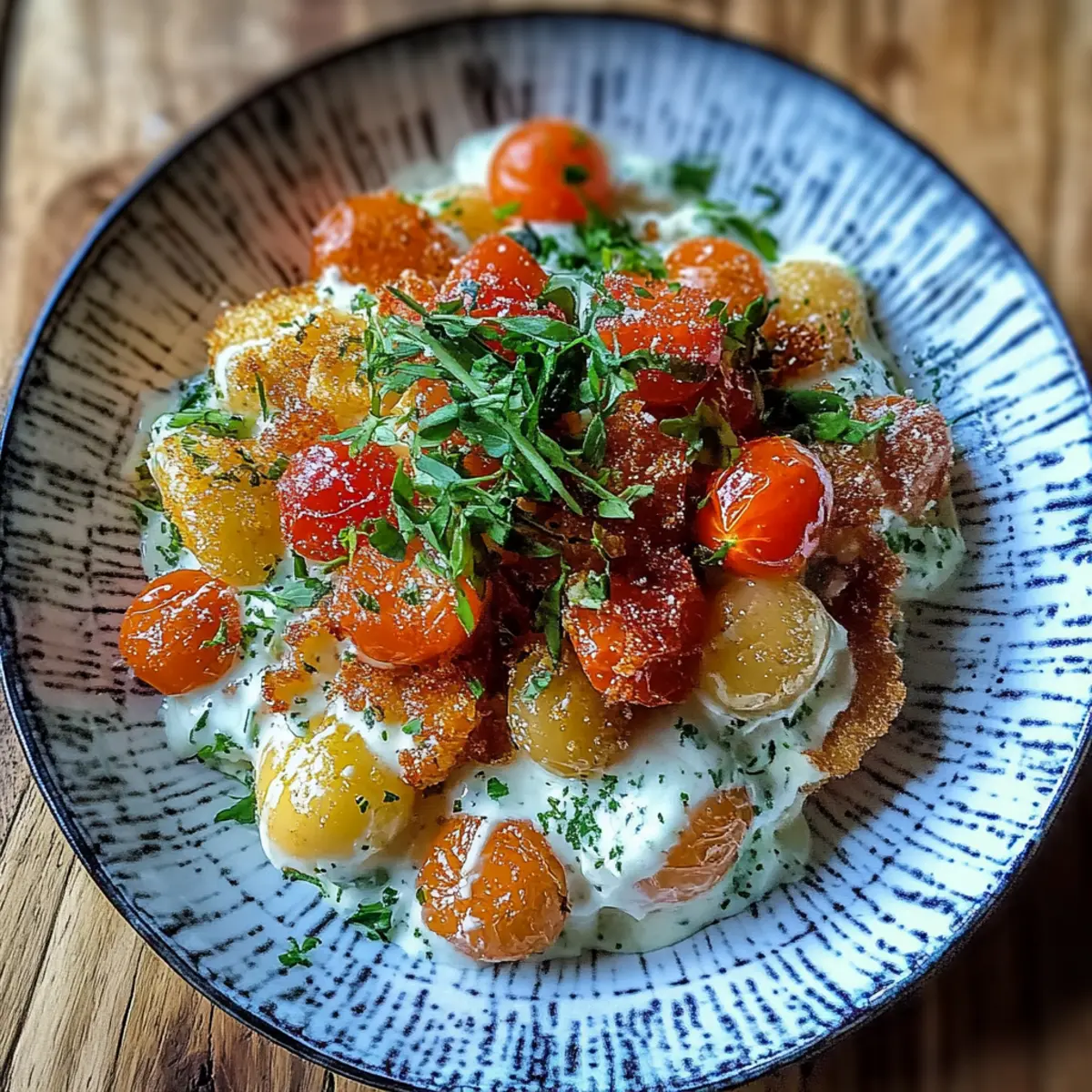 Knuspriger Gnocchi-Salat mit Joghurt-Dressing