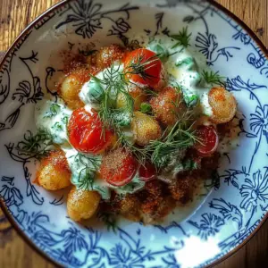 Knuspriger Gnocchi-Salat mit Joghurt-Dressing