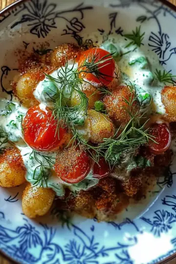 Knuspriger Gnocchi-Salat mit Joghurt-Dressing