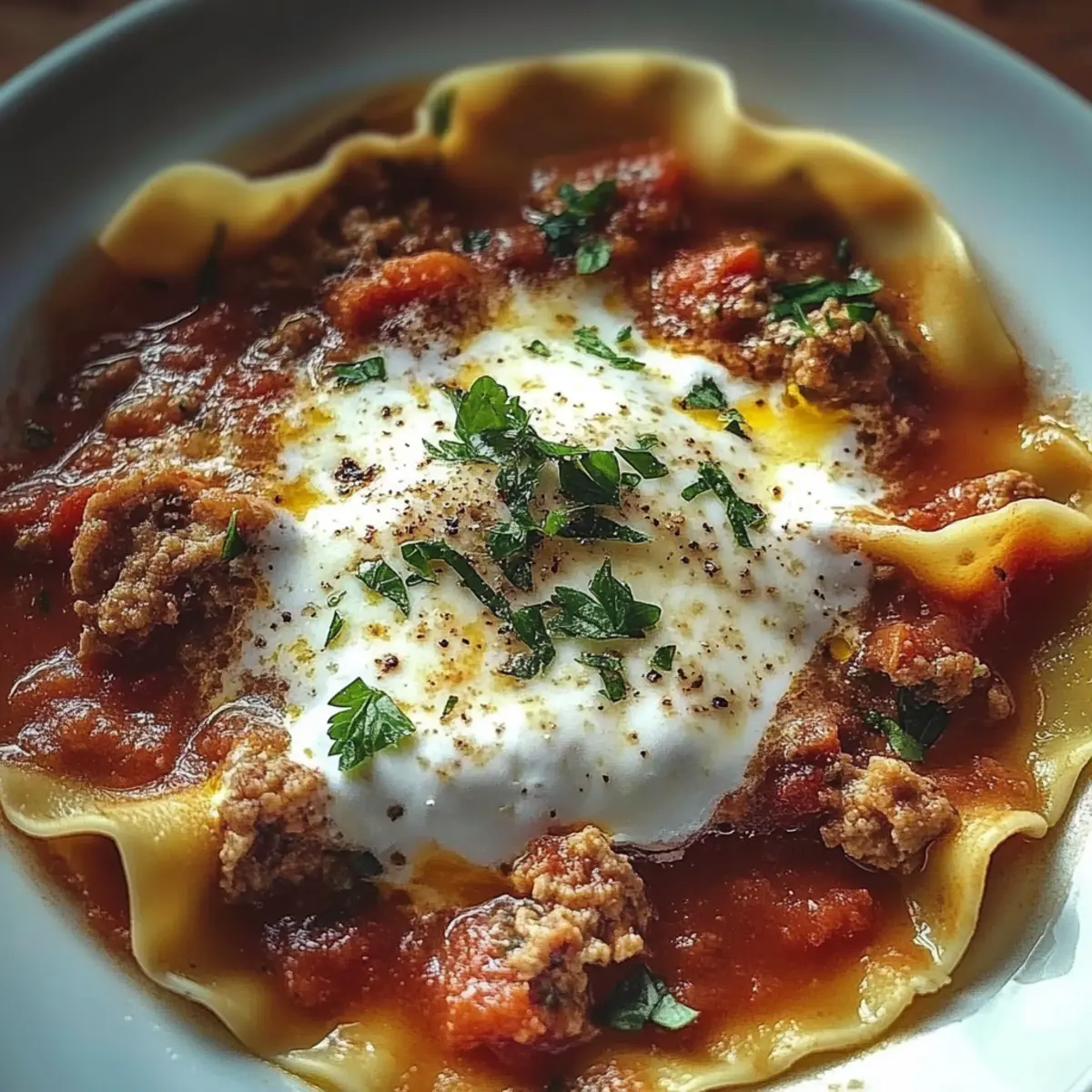 Lasagna Soup with Ricotta