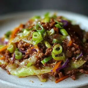 Low-Carb Mongolian Ground Beef and Cabbage