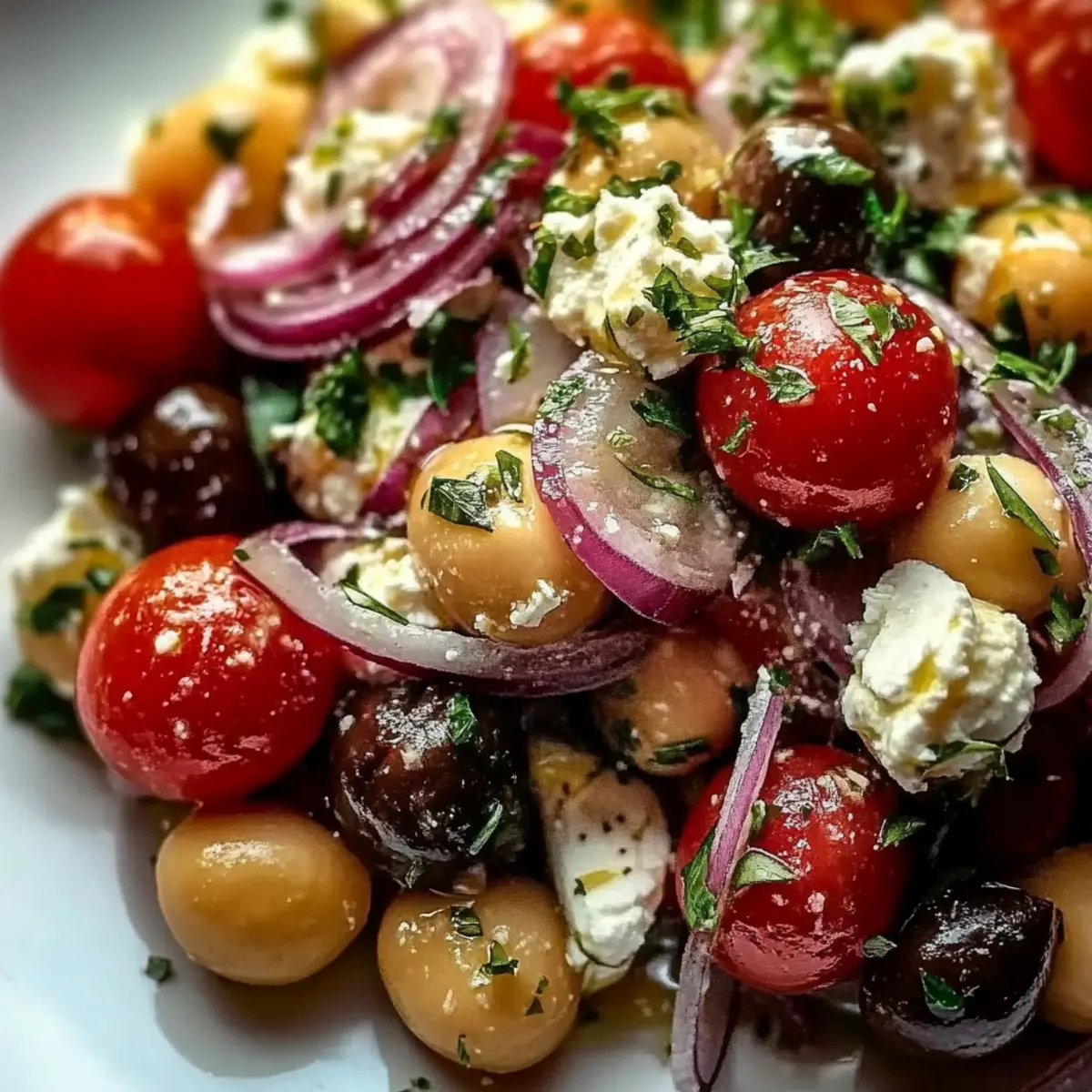 Mediterranean Chickpea Feta Salad