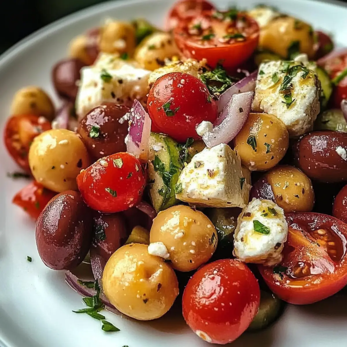 Mediterranean Chickpea Feta Salad
