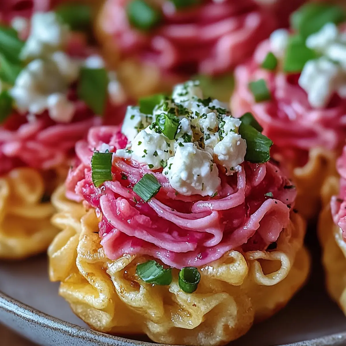 Pink Pasta Salad Cups