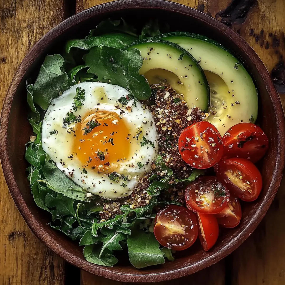 Power Salad Avocado Egg Spinach Fuel Bowl