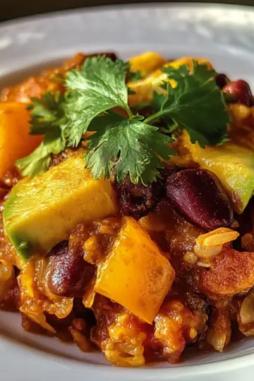 Rice and Bean Casserole with Sweet Potatoes