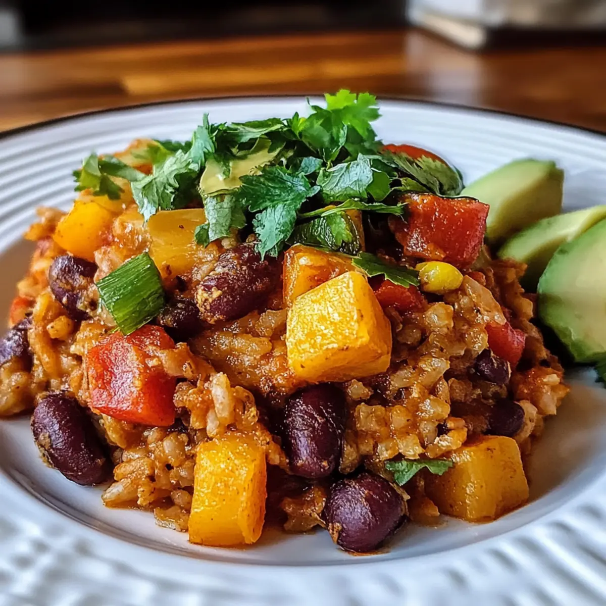 Rice and Bean Casserole with Sweet Potatoes