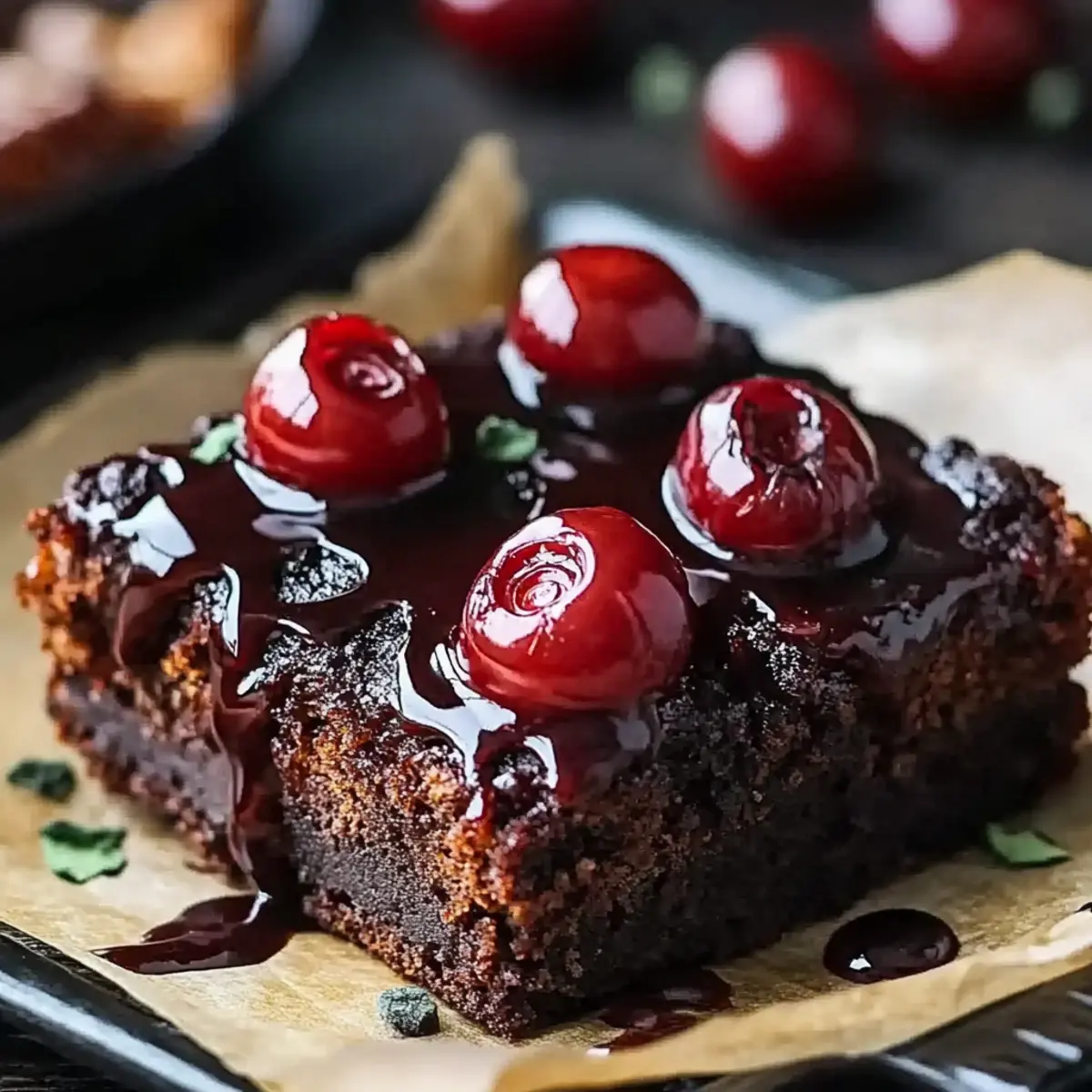 Roasted Cherry Brownies