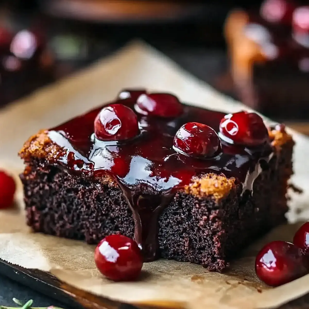 Roasted Cherry Brownies