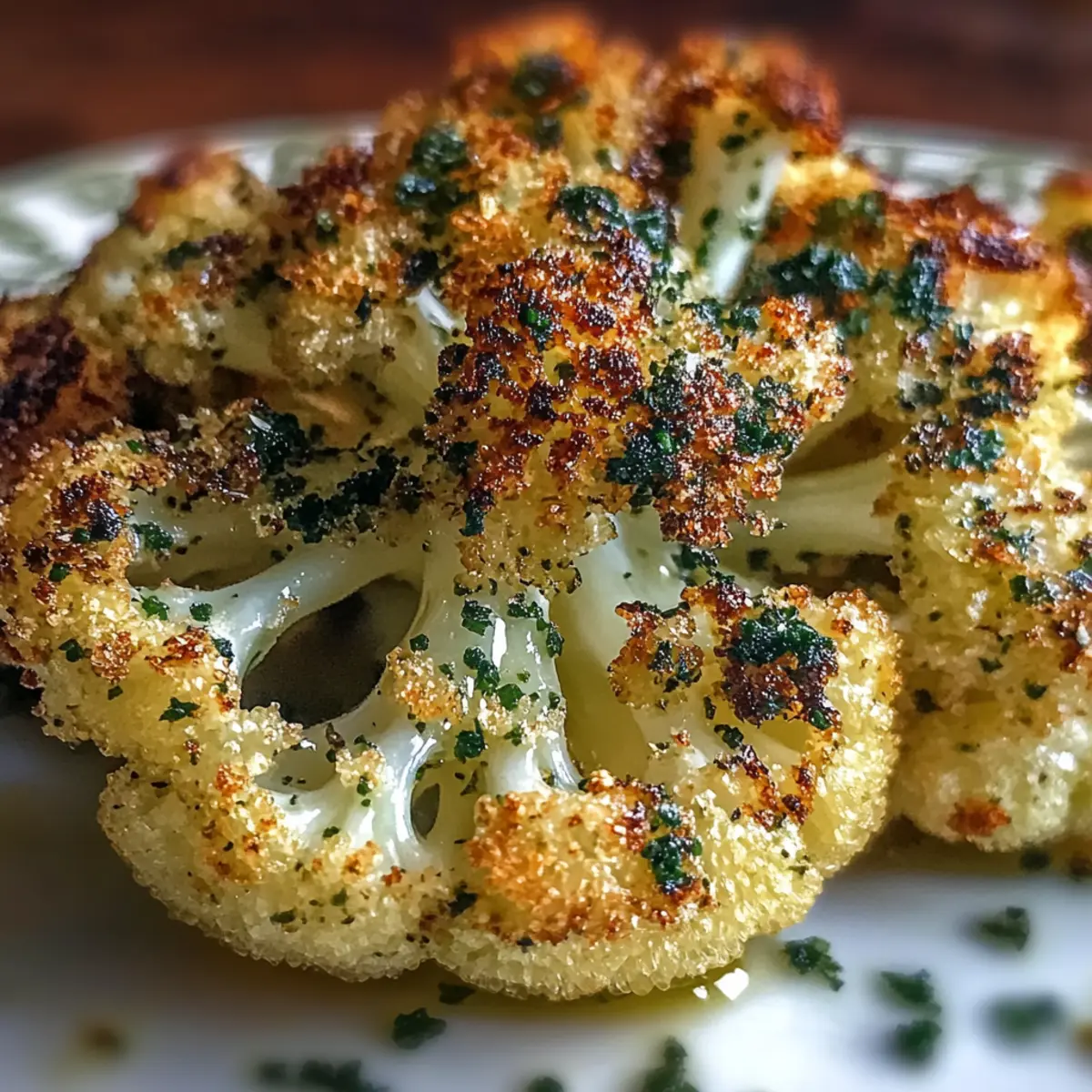Savory Roasted Cauliflower with Parmesan and Pesto