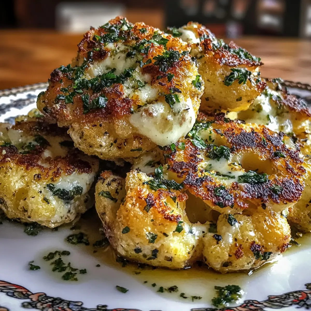 Savory Roasted Cauliflower with Parmesan and Pesto