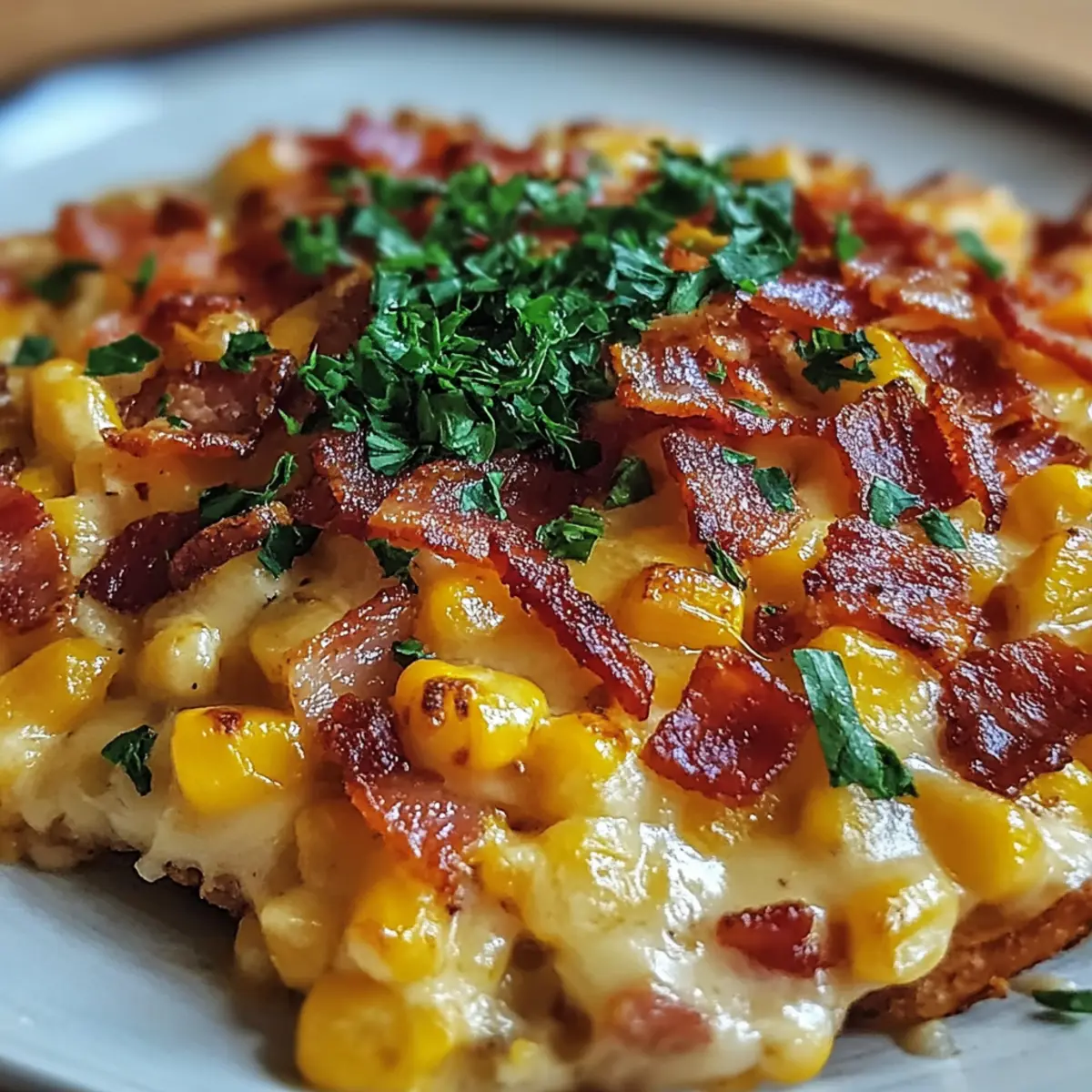 Slow Cooker Cheddar Corn with Bacon