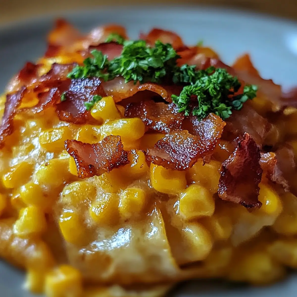 Slow Cooker Cheddar Corn with Bacon